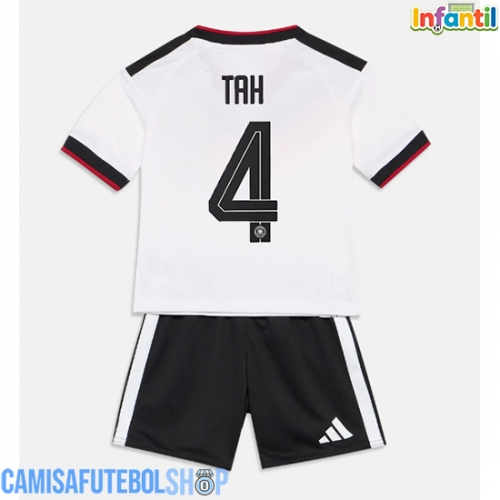 Camisa de time de futebol Alemanha Jonathan Tah #4 Replicas 1º Equipamento Infantil Mundo 2026 Manga Curta (+ Calças curtas)